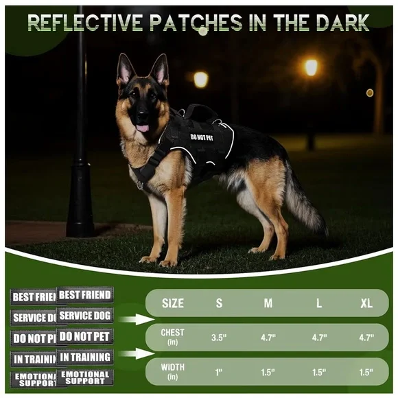 WINSEE Service Dog Harness - Black - Picture 6 of 9